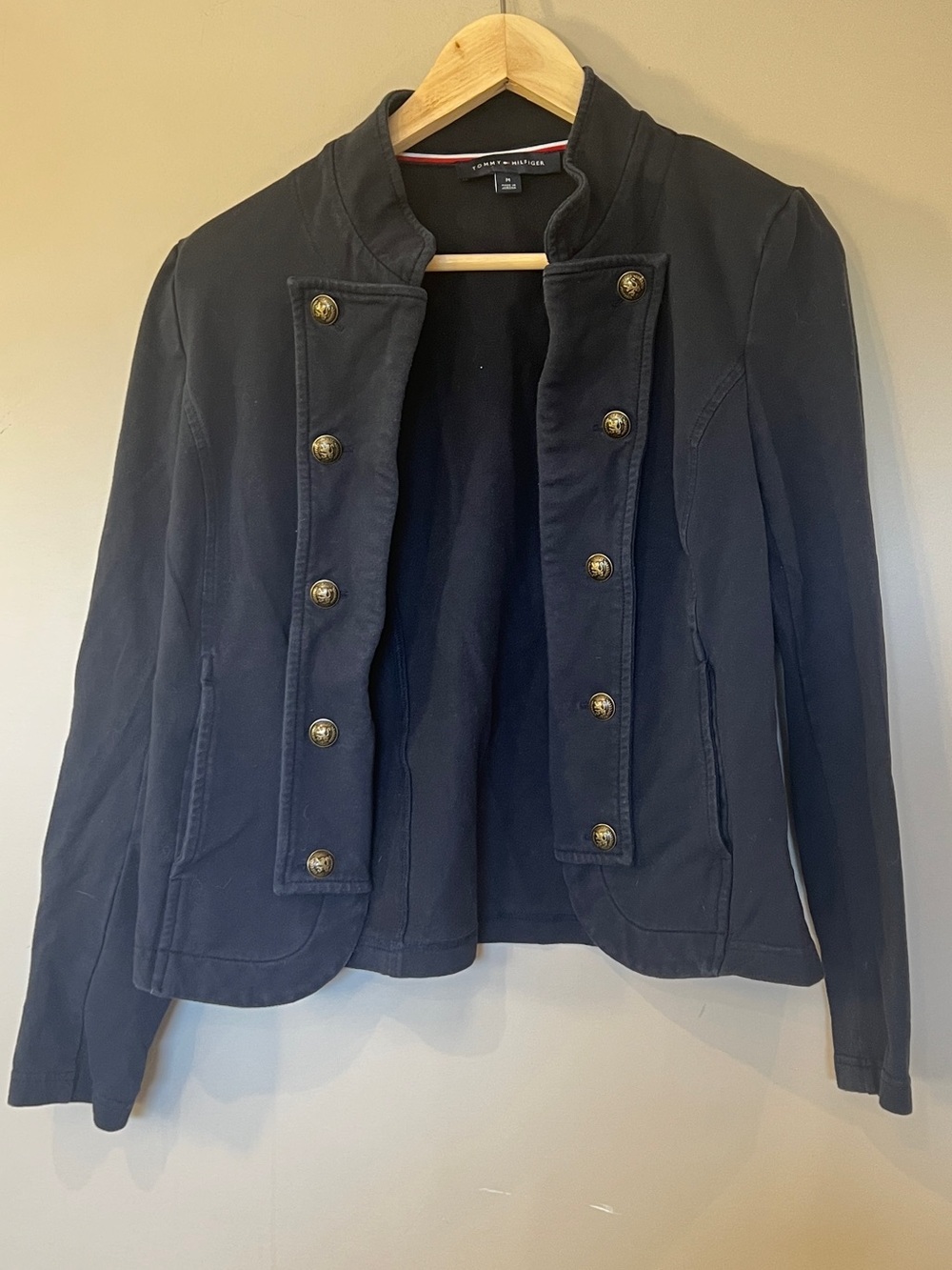 Tommy Hilfiger Navy Double-Breasted Military Blazer